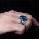 925 Sterling Silver Genuine Azurite Stone Ring (7)