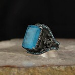 925 Sterling Silver Paraiba Tourmaline Stone Silver Ring (8)