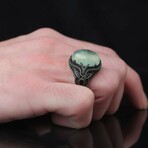 925 Sterling Silver Genuine Jade Stone Ring (7)