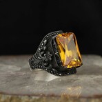 925 Sterling Silver Citrine Stone Ring // V1 (9)