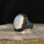 925 Sterling Silver Genuine Moon Stone Ring (6.5)