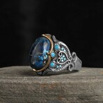 925 Sterling Silver Genuine Azurite Stone Ring (7)