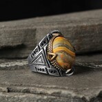 925 Sterling Silver Genuine Bumble Bee Jasper Stone Ring // V2 (7)