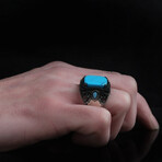 925 Sterling Silver Genuine Turquoise Stone Ring // V2 (8)