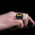 925 Sterling Silver Citrine Stone Ring // V4 (9.5)