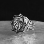 925 Sterling Silver Eagle Head Engraved Ring (7)