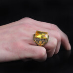 925 Sterling Silver Gold Plated Citrine Stone Ring (8)
