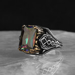 925 Sterling Silver Mystic Topaz Stone Ring // V1 (8.5)