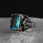925 Sterling Silver Blue Topaz Stone Ring (8)