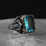 925 Sterling Silver Blue Topaz Stone Ring (8)
