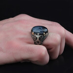 925 Sterling Silver Genuine Pietersite Stone Claw Shape Ring // V2 (10.5)