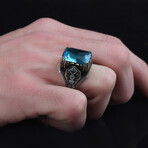 925 Sterling Silver Blue Topaz Stone Ring (8)