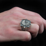 925 Sterling Silver Eagle Head Engraved Ring (7)
