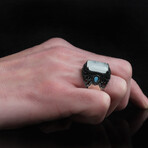 925 Sterling Silver Paraiba Tourmaline Stone Ring (9.5)