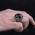 925 Sterling Silver Genuine Labradorite Stone Ring // V2 (10.5)