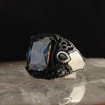 925 Sterling Silver Mystic Topaz Stone Ring // V2 (6.5)