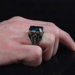 925 Sterling Silver Mystic Topaz Stone Ring // V1 (8.5)