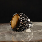 925 Sterling Silver Tiger's Eye Stone Ring (9)