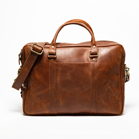 Slim Leather Briefcase 15" // Distressed Brown