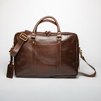 Slim Leather Briefcase 15" // Antique Brown