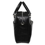 Leather Briefcase Slim 17" // Black