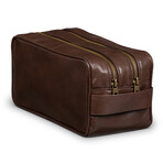 Large Leather Dopp Kit // Antique Brown