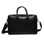 Leather Briefcase Slim 17" // Black