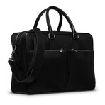 Leather Briefcase Slim 17" // Black