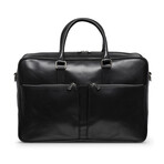 Leather Briefcase Slim 17" // Black