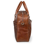 Leather Briefcase Slim 17" // Light Brown