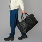 Woven Leather Duffle // Red Lining