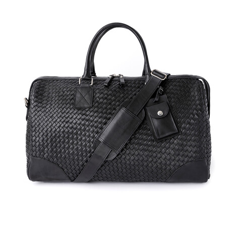 Woven Leather Duffle // Red Lining