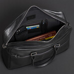 Leather Briefcase Slim 17" // Black