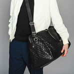 Woven Leather Duffle // Red Lining