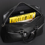 Leather Briefcase Slim 17" // Black