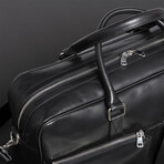 Leather Briefcase Slim 17" // Black