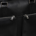 Leather Briefcase Slim 17" // Black