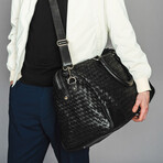 Woven Leather Duffle // Black Lining