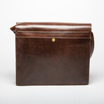 Leather Messenger Laptop Bag 14" // Antique Brown