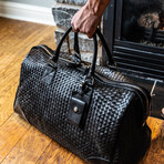 Woven Leather Duffle // Red Lining