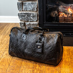 Woven Leather Duffle // Red Lining