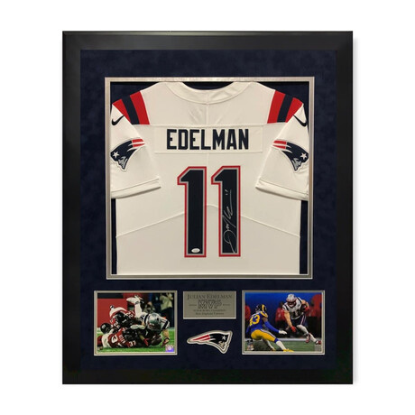 Julian Edelman // New England Patriots // Autographed Color Rush Jersey + Framed