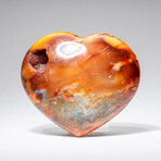 Genuine Polished Carnelian Agate Heart with Acrylic Display Stand // 1.40lb