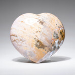 Genuine Polished Ocean Jasper Heart with Acrylic Display Stand // 413.5g