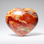 Genuine Polished Carnelian Agate Heart with Acrylic Display Stand // 1.40lb