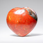 Genuine Polished Red Jasper Heart with Acrylic Display Stand // 404.1g