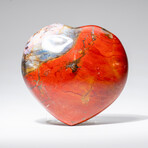 Genuine Polished Red Jasper Heart with Acrylic Display Stand // 404.1g