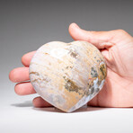 Genuine Polished Ocean Jasper Heart with Acrylic Display Stand // 413.5g