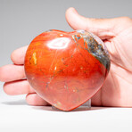 Genuine Polished Red Jasper Heart with Acrylic Display Stand // 404.1g