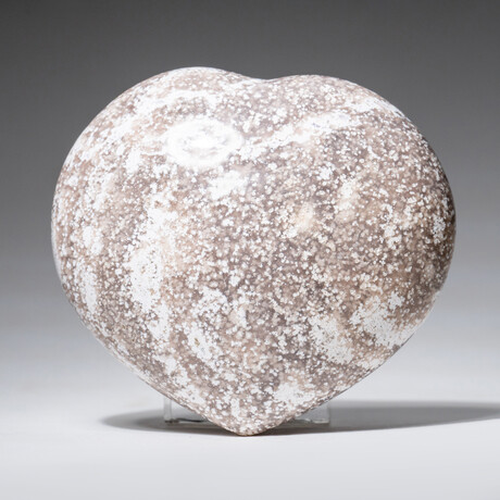 Genuine Polished Ocean Jasper Heart with Acrylic Display Stand // 468.4g